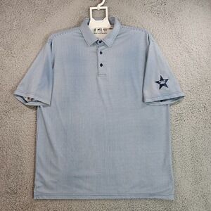 HL Sport Polo Shirt Men XL Bamboo Charcoal Performance Geometric‎ Blue - XL
